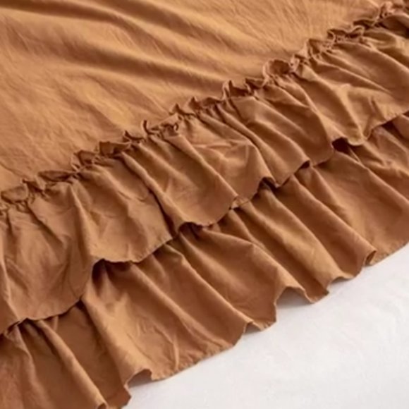 Chai Latte King Size Bed Comforter Set Shams Bedding Orange Pumpkin Spice New - Picture 4 of 11